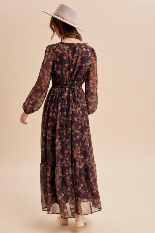 September Garden Maxi Dress - dark brown