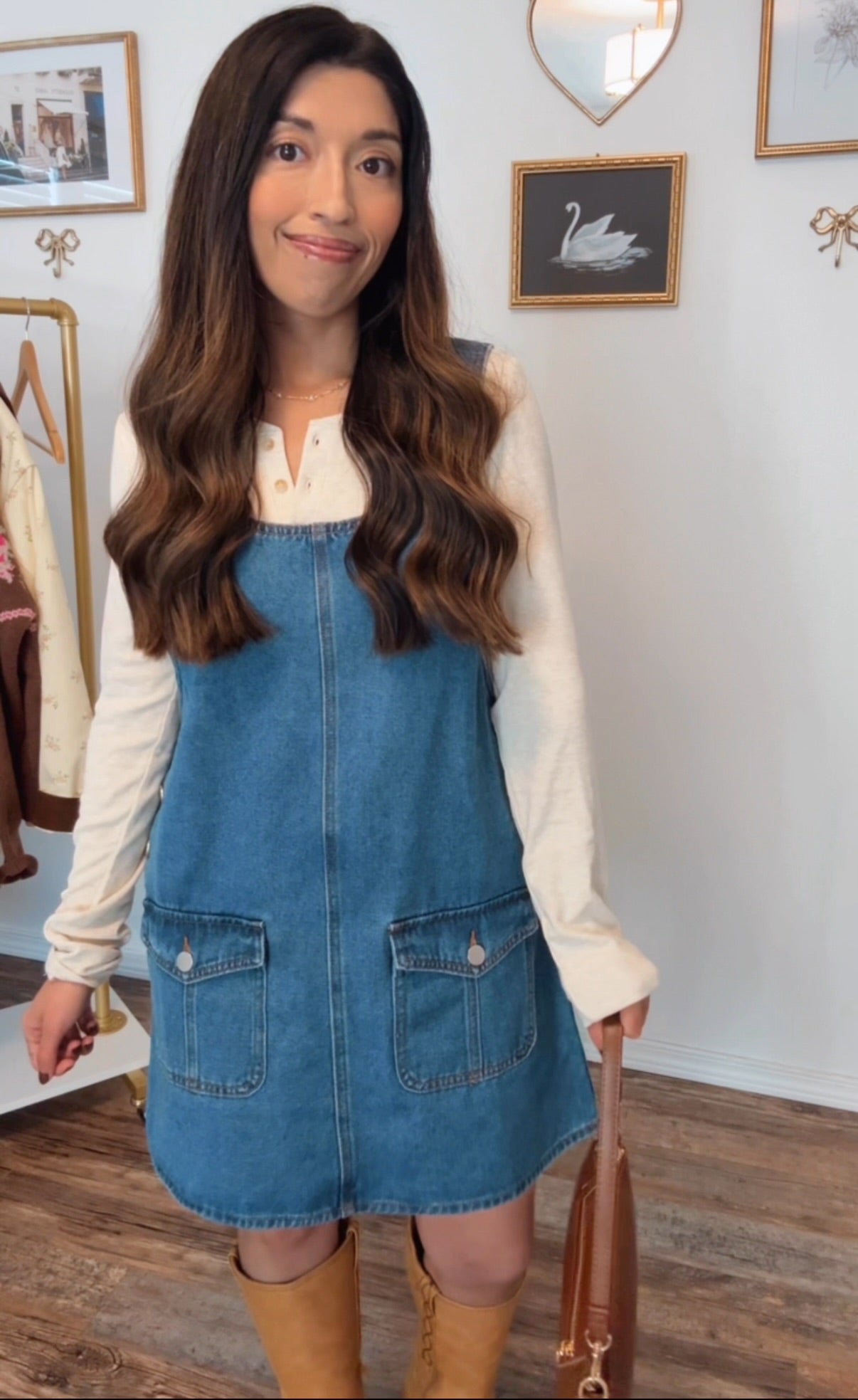 Hallie Denim Overall Dress