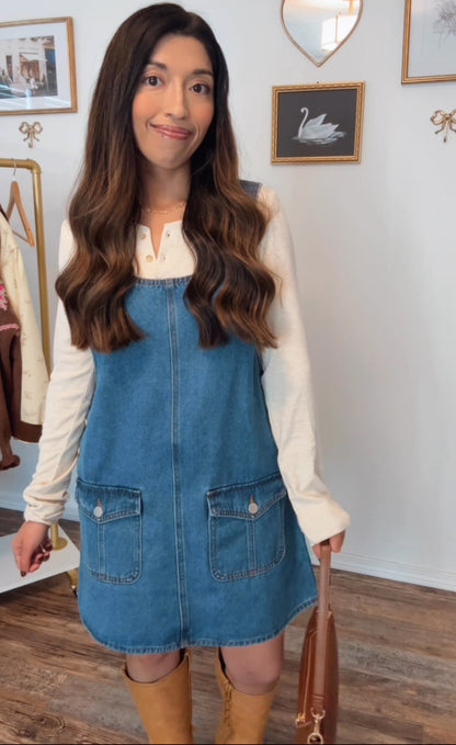 Hallie Denim Overall Dress