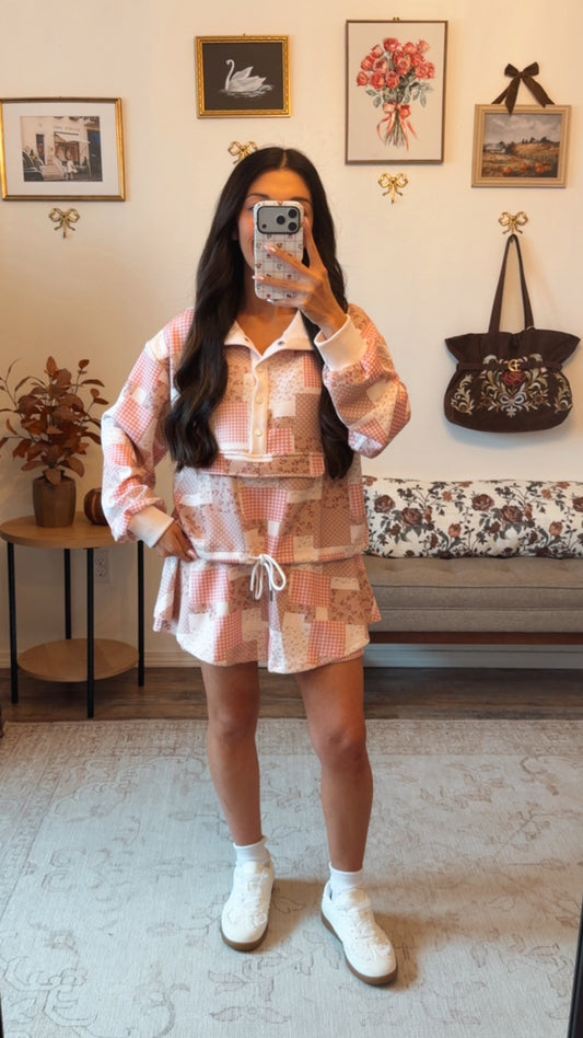 Main Street Patchwork Set - Mauve/Taupe
