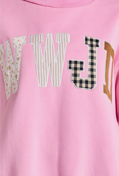 Pink WWJD Mockneck