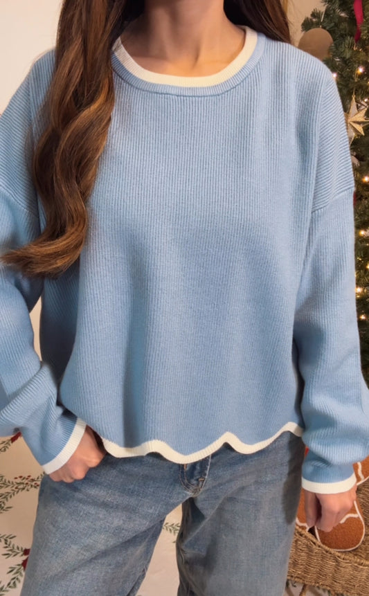 Blue Ribbed sweater