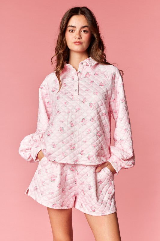 Pink Rosie Quilted Set