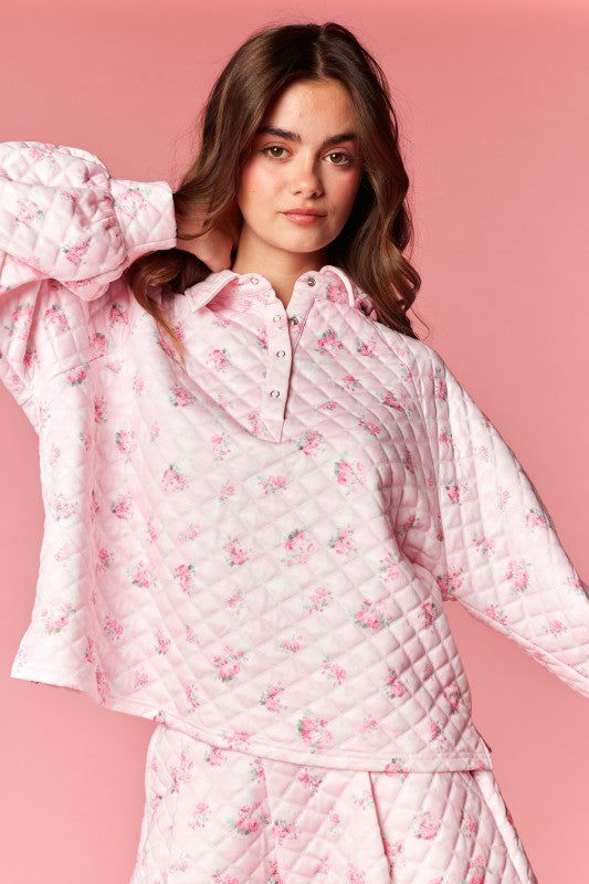 Pink Rosie Quilted Set
