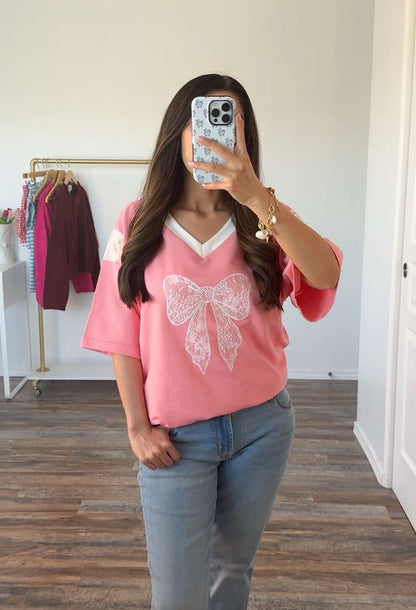 Pink Lacy Top
