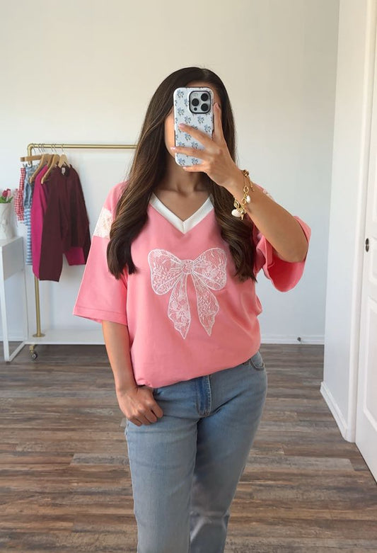 Pink Lacy Top