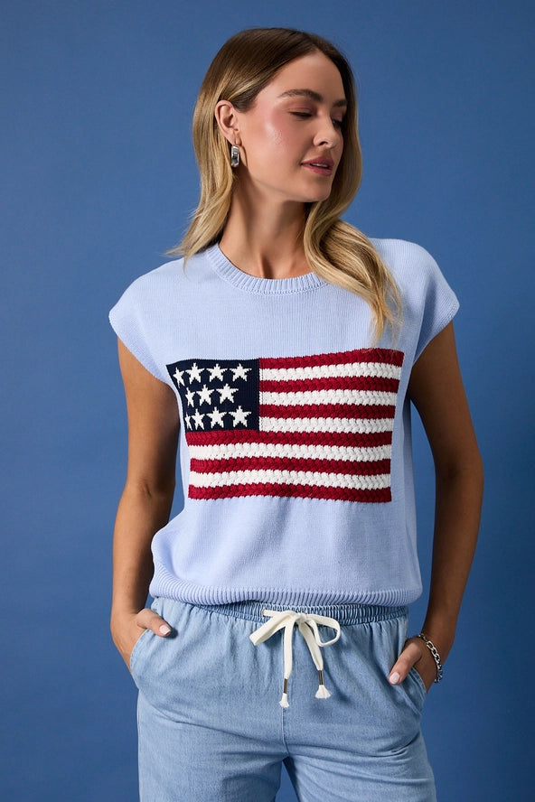 Blue American Girl Top