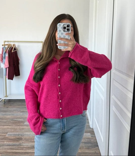 Rosetta Cardigan - Fushia