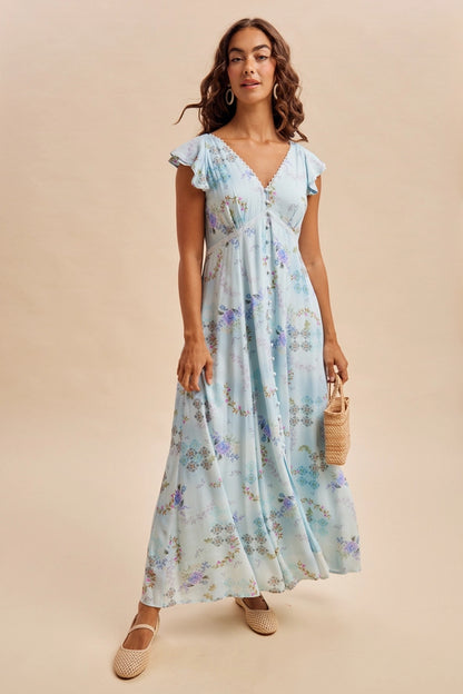 Blue Garden Maxi Dress